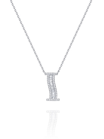 Necklace with an I‑shaped pendant in white gold and diamonds, 1