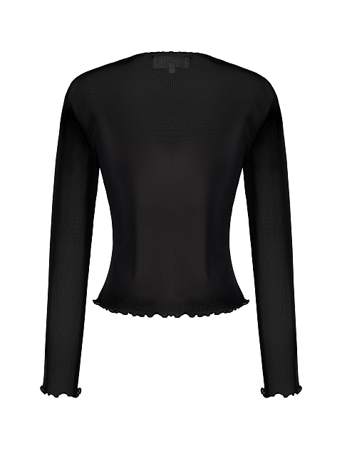 Black Rhinestones Rose Mesh Longsleeve, 3 Black Rhinestones Rose Mesh Longsleeve, 3