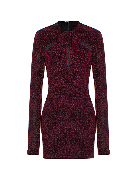 Bordeaux Lurex Mini Dress, 1 Bordeaux Lurex Mini Dress, 1