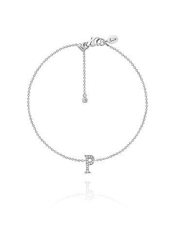 White gold and diamond bracelet with the letter P, 1