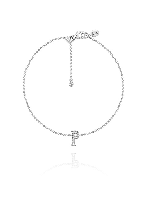 White gold and diamond bracelet with the letter P, 1