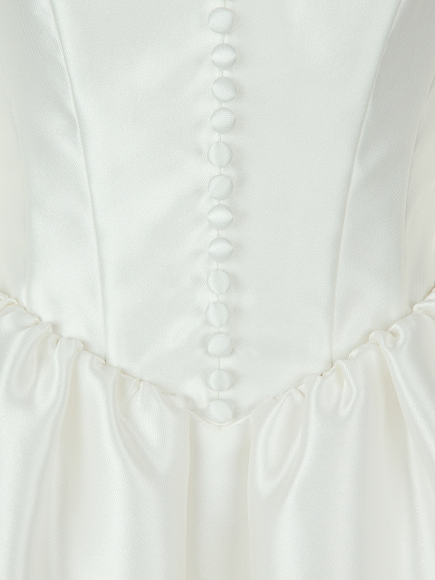 White Silk Taffeta Mini Dress, 3 White Silk Taffeta Mini Dress, 3