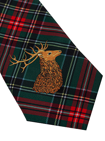 Green Printed Check Tie, 2