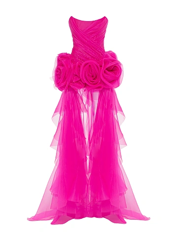 Fuchsia Silk Maxi Dress, 1