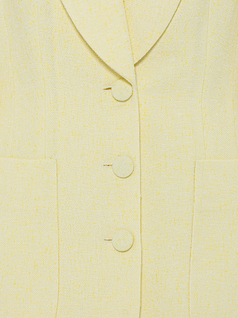 Yellow Tweed Suit Of A Long Jacket And A Mini Skirt, 5