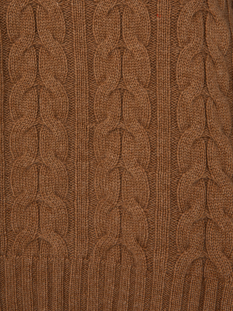Brown Cable Knit Cashmere Sweater, 3