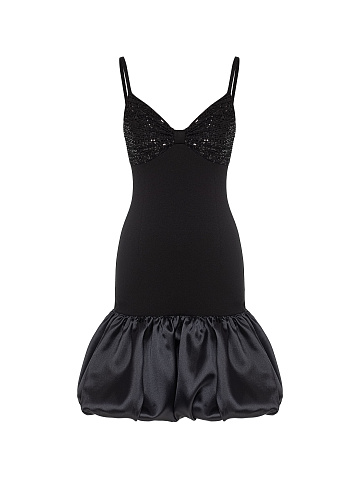 Black Sequined Mini Dress, 1