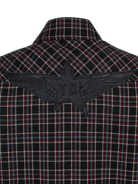 Black Checkered Wool & Shearling Jacket, 4 Black Checkered Wool & Shearling Jacket, 4