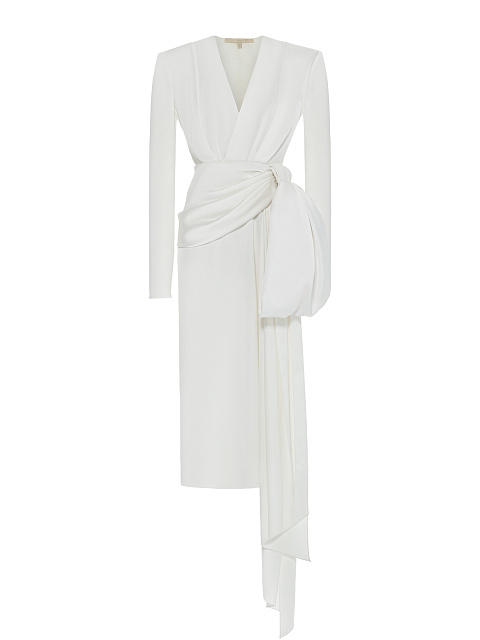 White midi dress with bow, 1