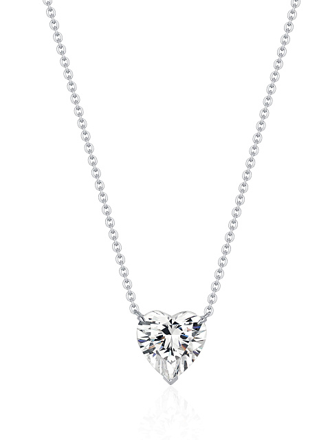 White gold necklace with a heart-cut topaz and rock crystal, 1