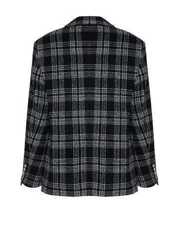 Black oversized blazer in white check, 2