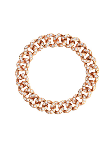 Rose gold chain bracelet with diamonds, 1