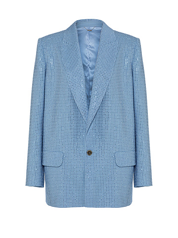 Blue Suiting Jacket With Crystals, 1