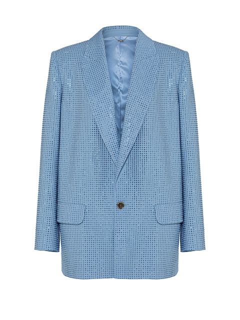 Blue Suiting Jacket With Crystals, 1