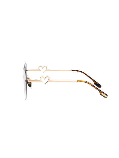 Khaki Gradient Heart-Shaped Sunglasses, 3