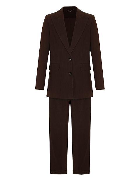 Brown cotton suit with embroidery on the back, 1 Brown cotton suit with embroidery on the back, 1