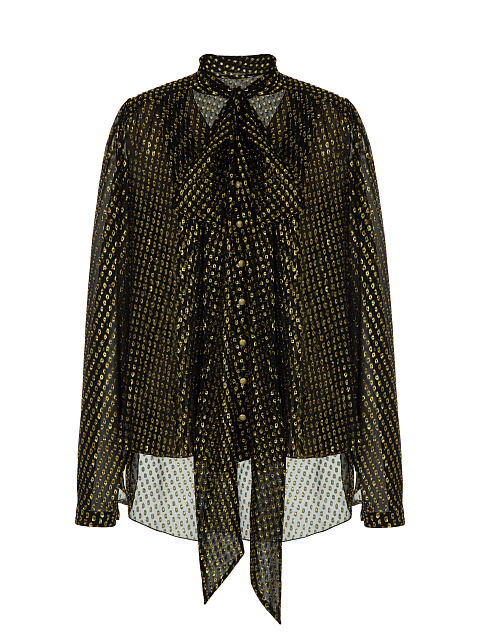 Black & Gold Polka Dot Blouse, 1