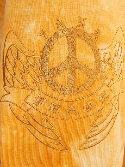 Orange Tie Dye Jersey Set With Cropped Sweatshirt, 5