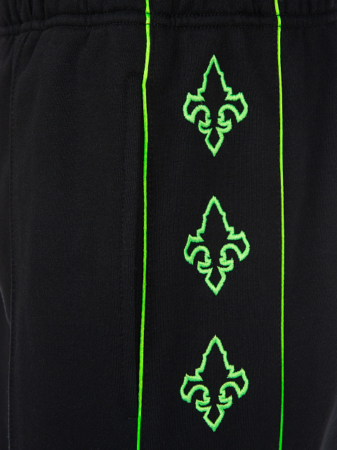 Black & Green Lily Embroidered Jersey Suit, 5 Black & Green Lily Embroidered Jersey Suit, 5
