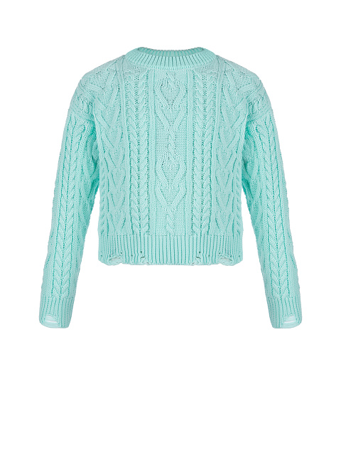 Kids Turquoise Cable Knit Cotton Mix Sweater, 1 Kids Turquoise Cable Knit Cotton Mix Sweater, 1
