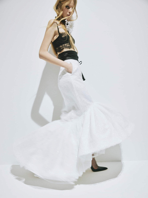 White taffeta maxi skirt, 3