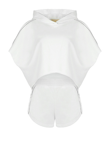 White & Grey Embroidery Jersey Set, 1