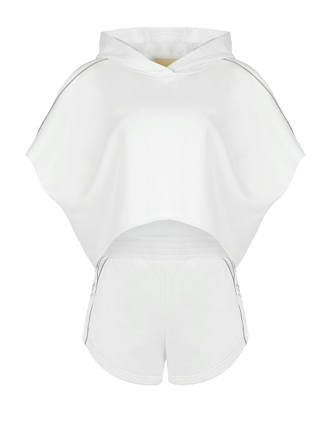 White & Grey Embroidery Jersey Set, 1