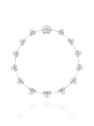 Heart Aquamarine, Round Diamond & White Gold Necklace, 1