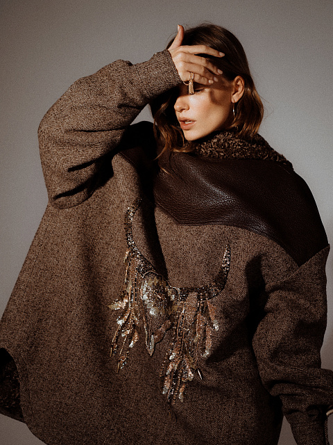 Brown Wool & Astrakhan Fur Jacket, 7 Brown Wool & Astrakhan Fur Jacket, 7