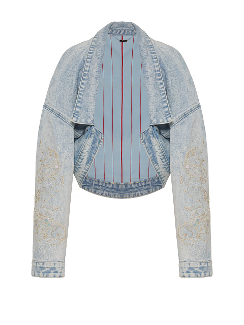 Denim jacket with embroidery, 1