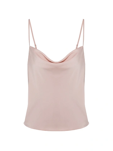Powder satin camisole top with thin straps, 1