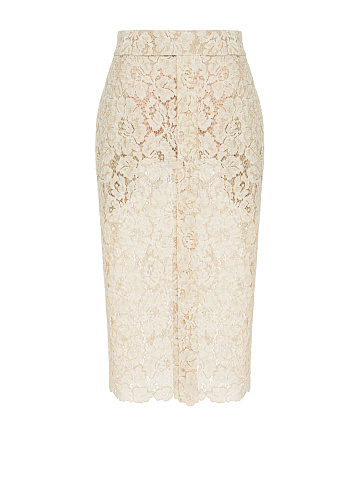 Beige lace midi skirt, 1