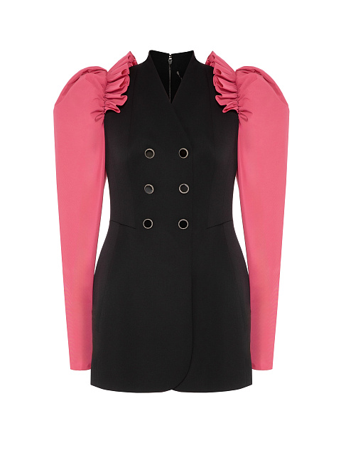 Black mini dress with voluminous sleeves, 1 Black mini dress with voluminous sleeves, 1