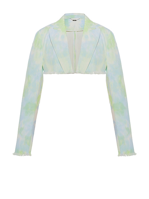 Green Tie-dye Denim Bolero Jacket, 1