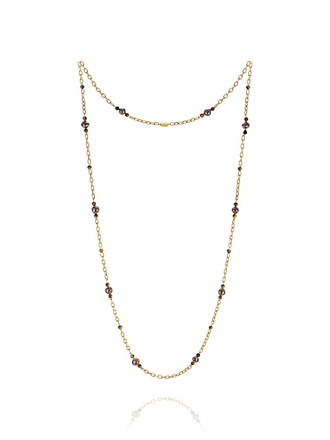 Gold, Brown Diamonds & Tiger Eye Necklace, 1