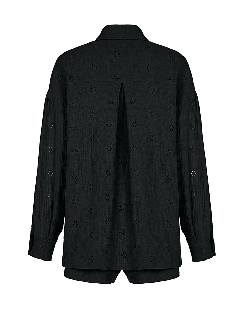 Black Embroidered Muslin Set, 2 Black Embroidered Muslin Set, 2