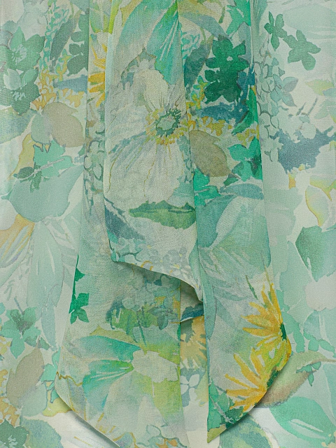 Green Floral Chiffon Blouse, 3