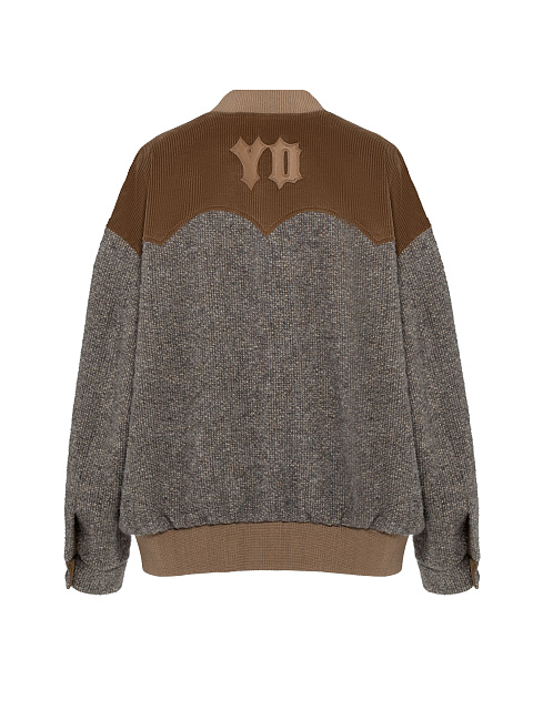 Grey Lurex Boucle Wool Bomber Jacket, 7 Grey Lurex Boucle Wool Bomber Jacket, 7