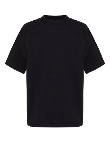 Men's Black Back Print Cotton T-shirt, 1