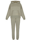 Трикотажный костюм цвета хаки с вышивкой в виде крестов