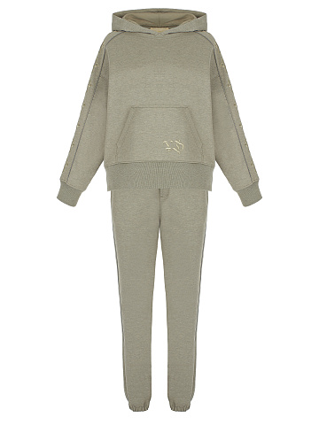 Khaki Jersey Set With Cross Embroidery, 1