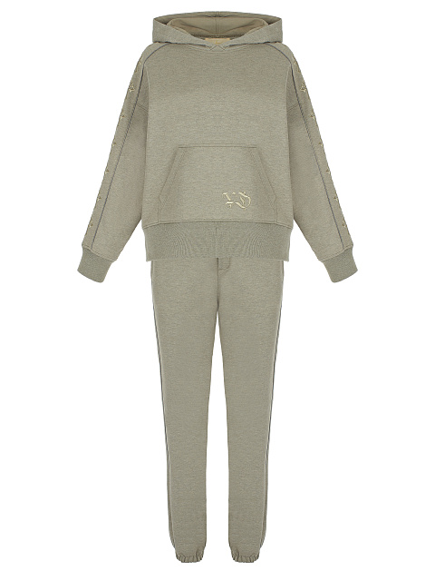 Khaki Jersey Set With Cross Embroidery, 1