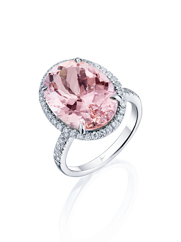 White Gold, Diamonds & Morganite Ring, 1