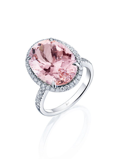 White Gold, Diamonds & Morganite Ring, 1
