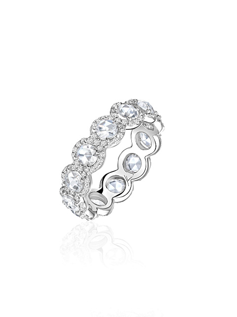 White gold ring with Rose Cut diamonds, 1