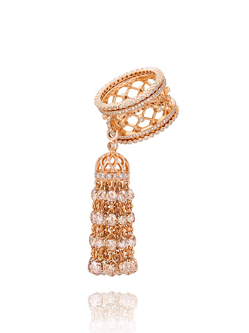 Hand ring in rose gold with brown diamonds, 1