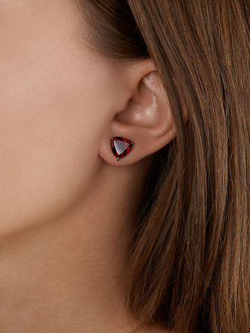 Garnet & White Gold Earrings, 2