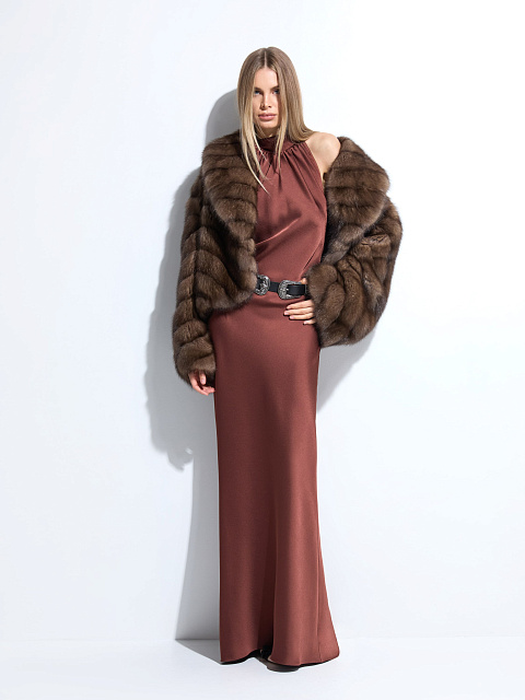 Sable Fur Cropped Coat, 3