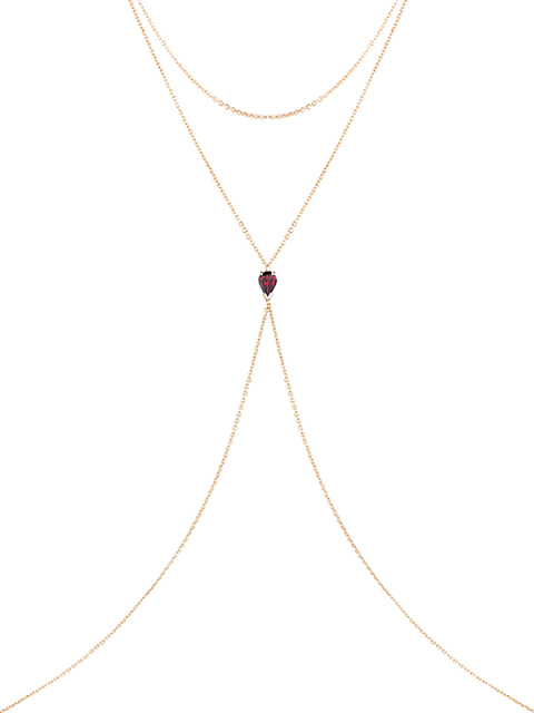 Yellow Gold & Pear-cut Garnet Body Chain, 1