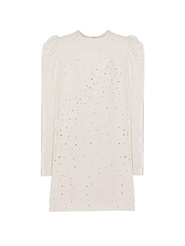 White velvet mini dress for girls, 1